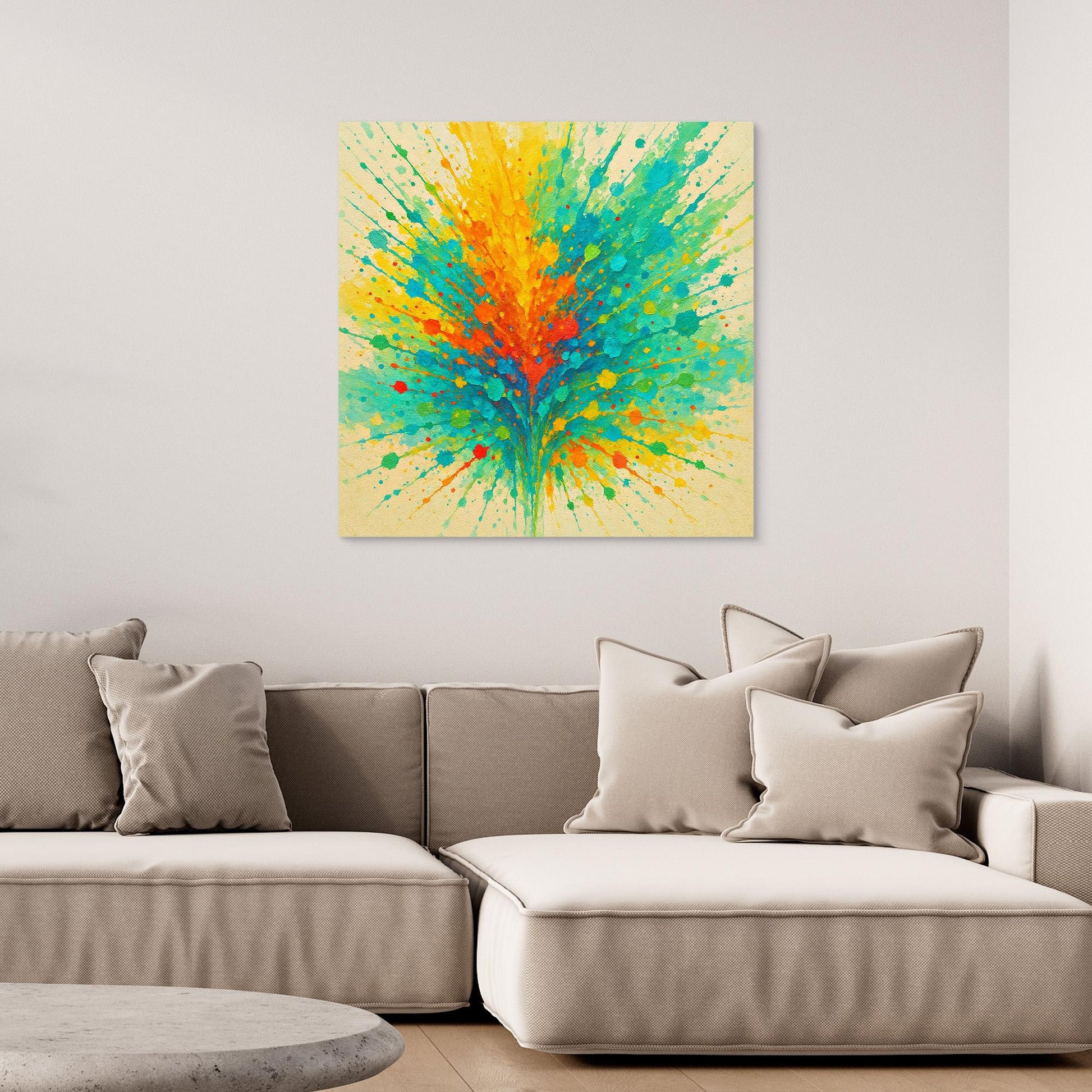 Colorburst Explosion – Abstract Splash Canvas Wall Art in Vibrant Neon Tones