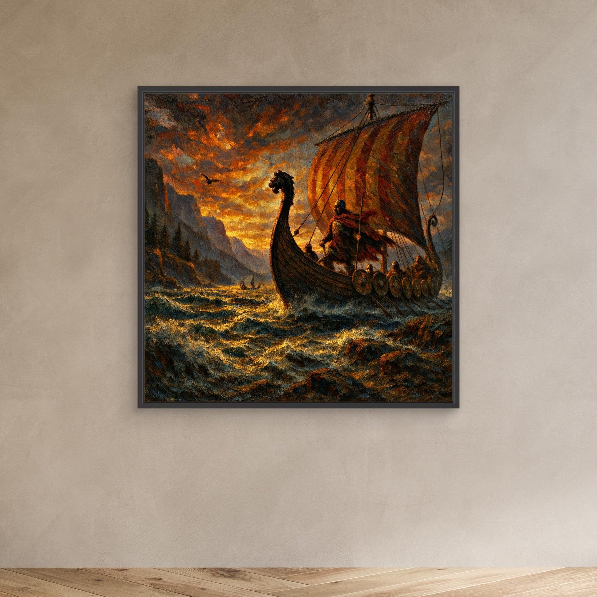 Viking Longship Canvas Wall Art