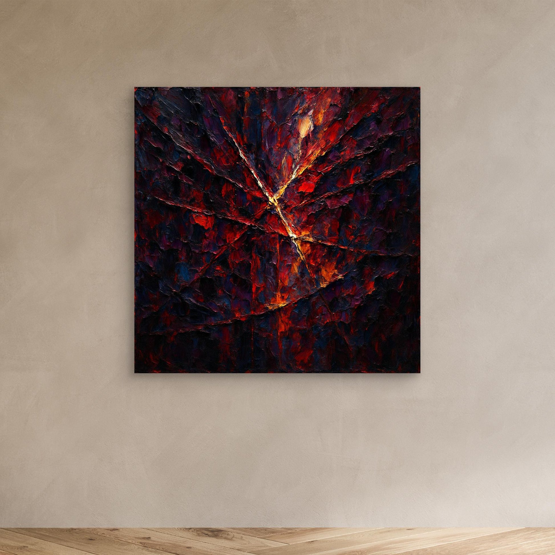 Cracked Fire Texture – Abstract Canvas Wall Art