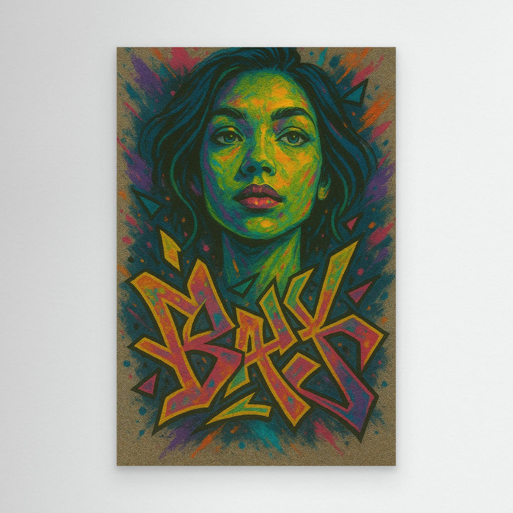 Colorful Graffiti Woman Canvas Wall Art – Bold Urban Street Style