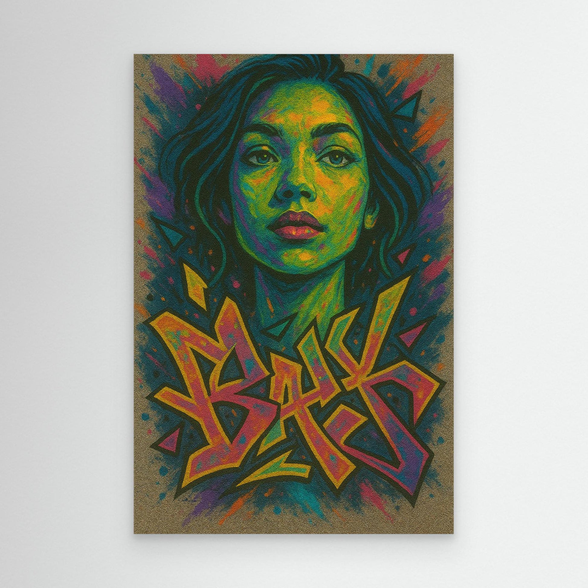 Colorful Graffiti Woman Canvas Wall Art – Bold Urban Street Style