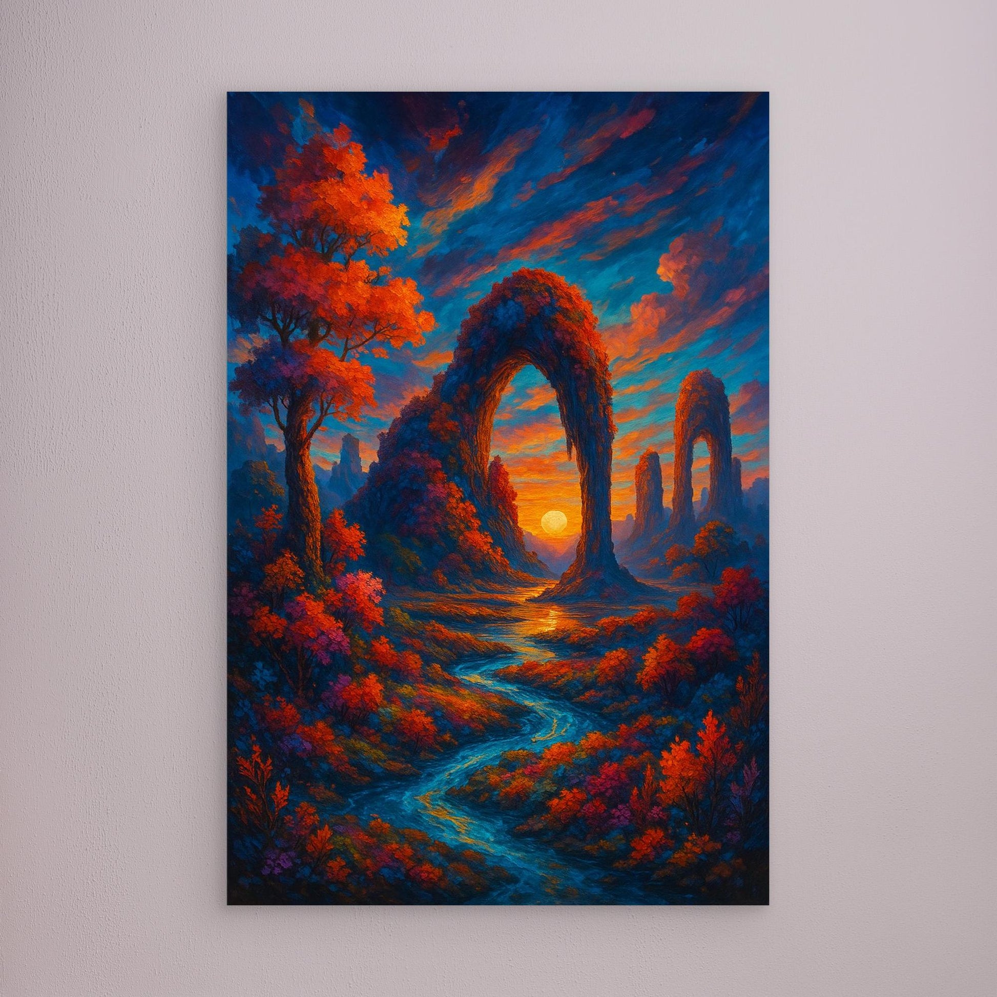 Fantasy Sunset Landscape Canvas Wall Art – Colorful Nature Print