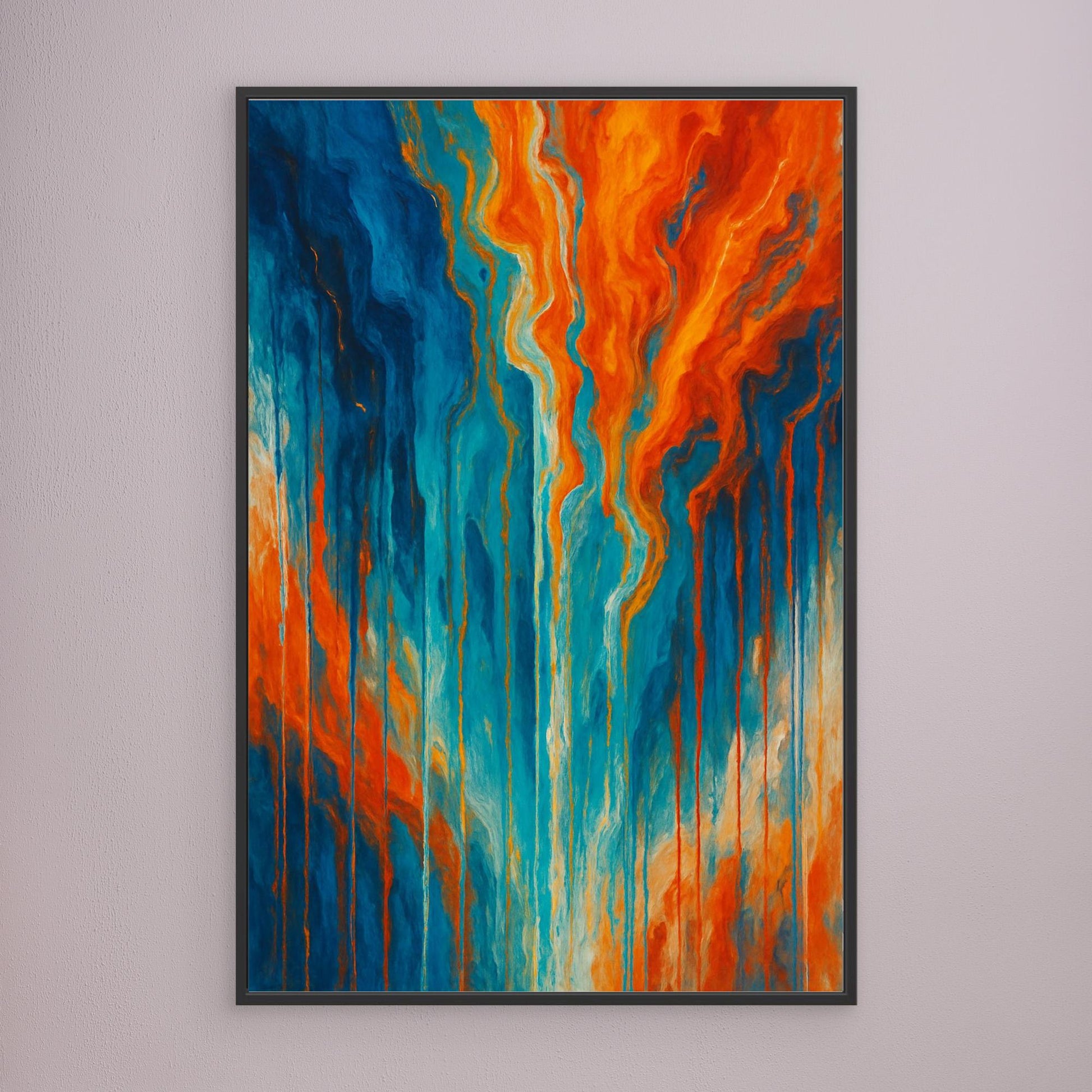 Fiery Flow Abstract Canvas Wall Art 