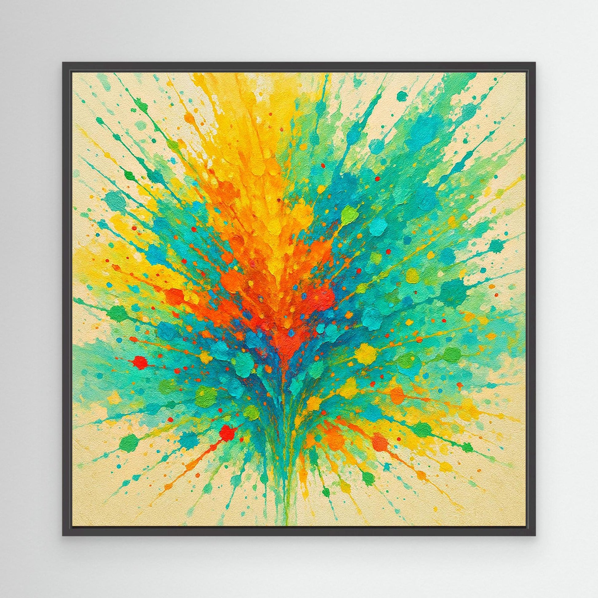 Colorburst Explosion – Abstract Splash Canvas Wall Art in Vibrant Neon Tones