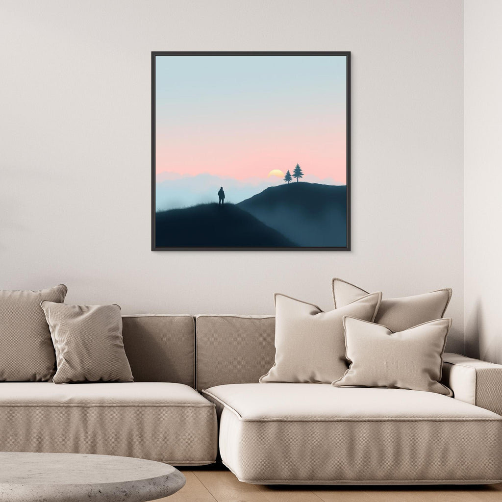 Solitude at Sunset – Minimalist Landscape Canvas Wall Art