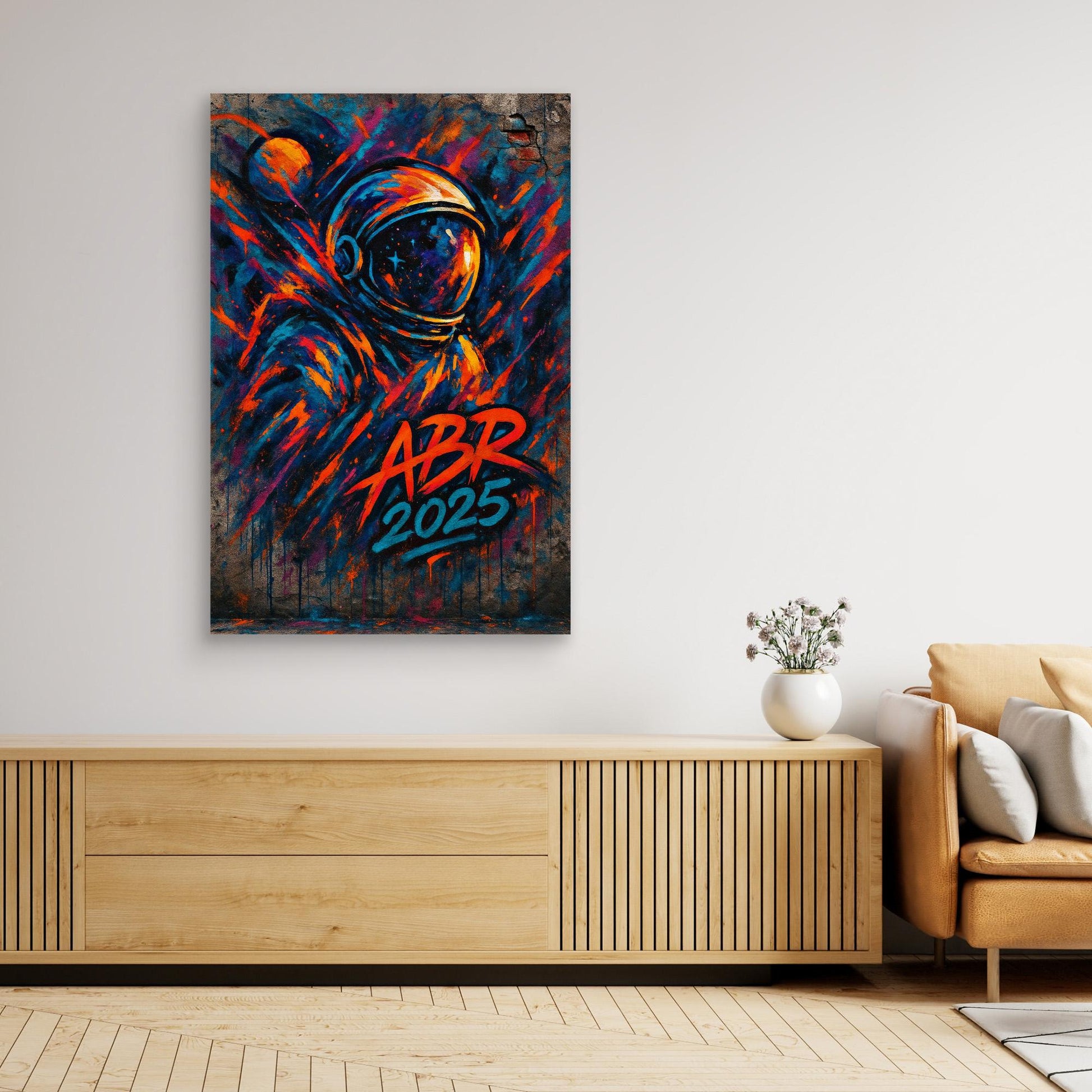 Graffiti Astronaut Canvas Wall Art – Space Street Style Print