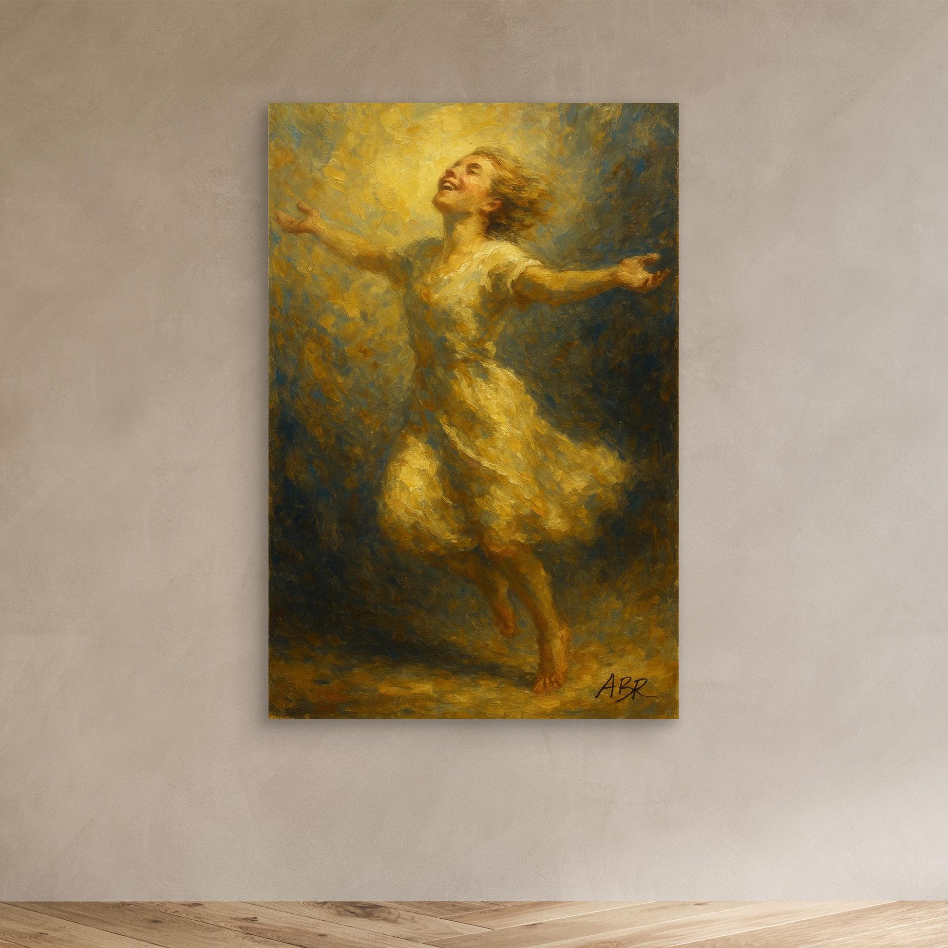 Joyful Woman Canvas Wall Art – Figurative Print