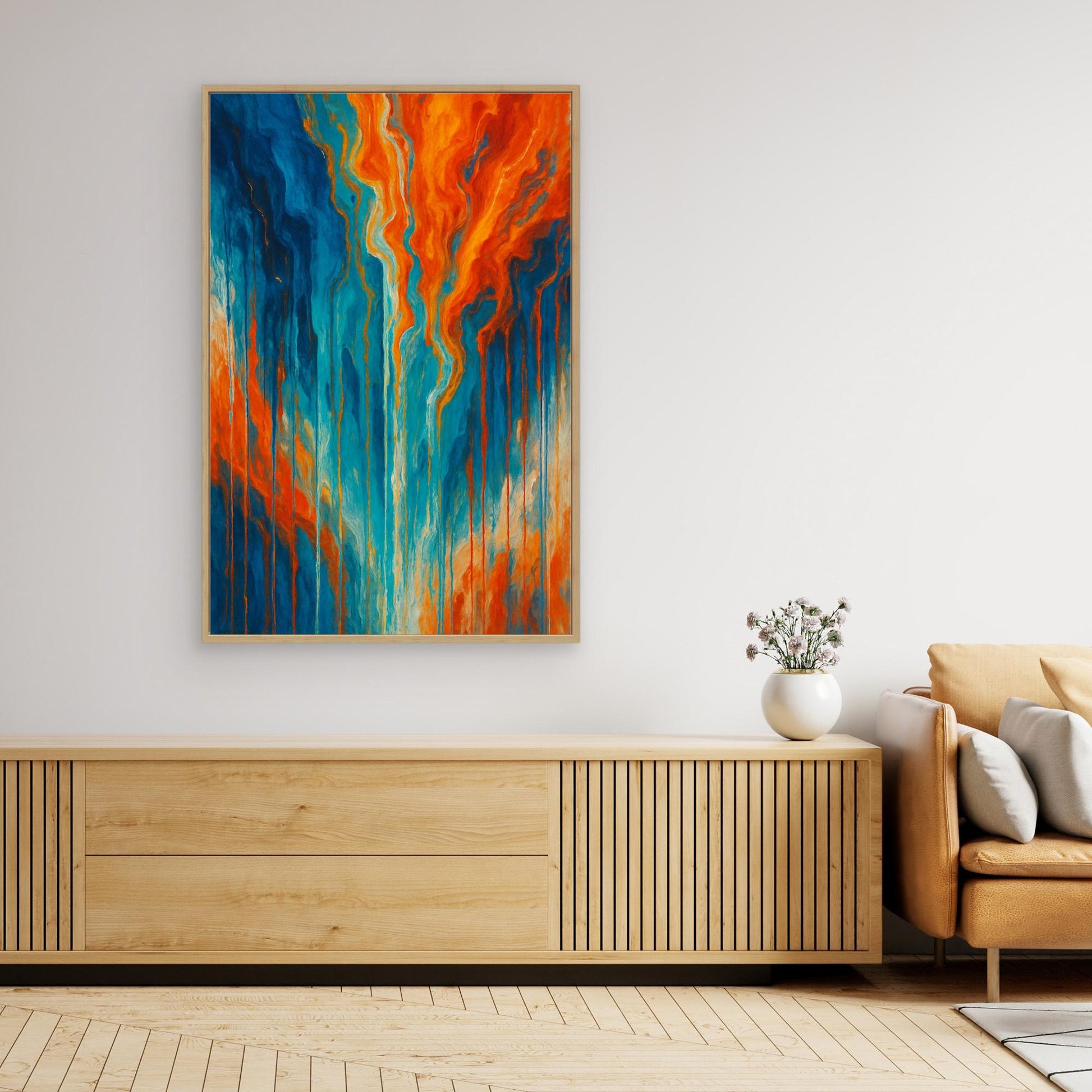 Fiery Flow Abstract Canvas Wall Art 