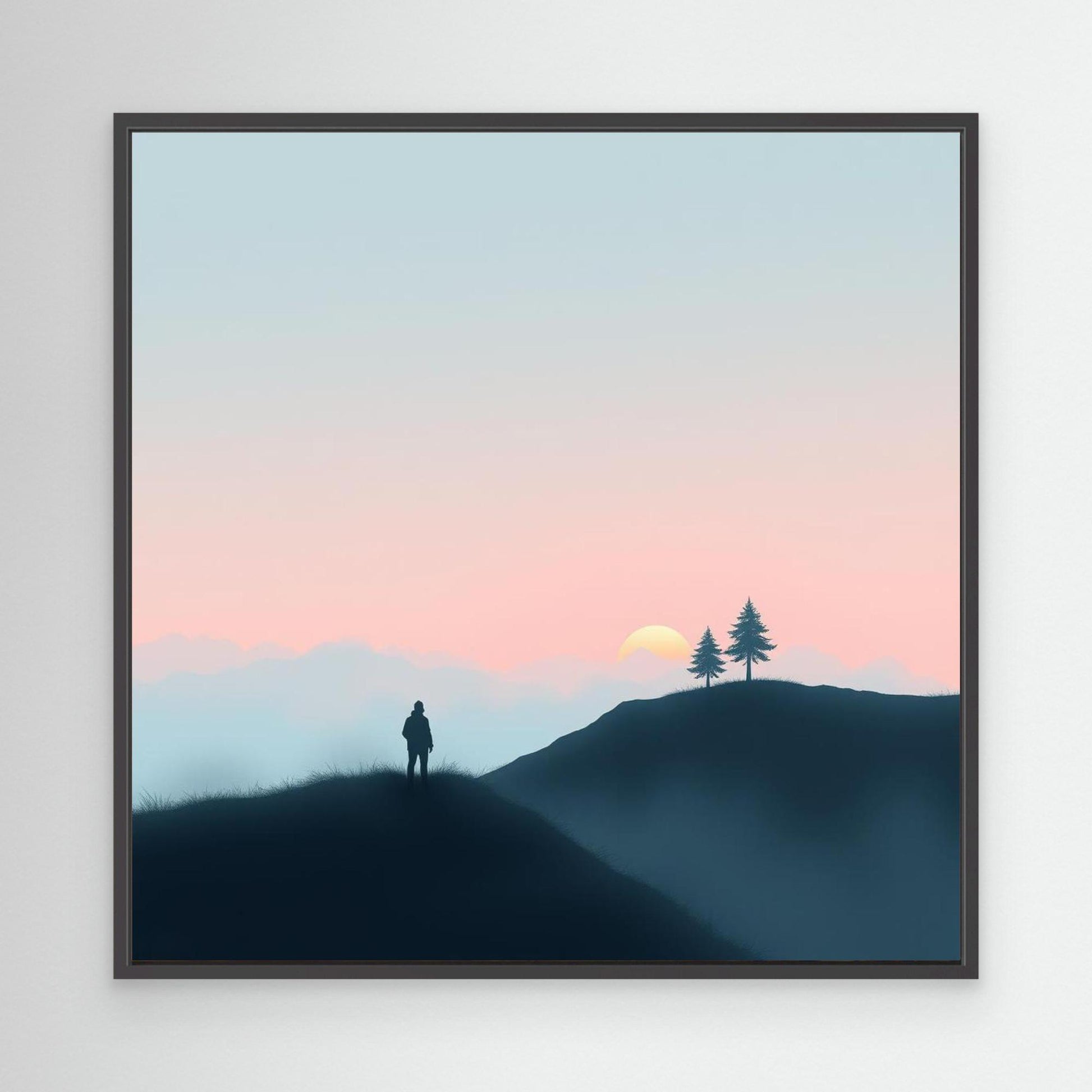 Solitude at Sunset – Minimalist Landscape Canvas Wall Art