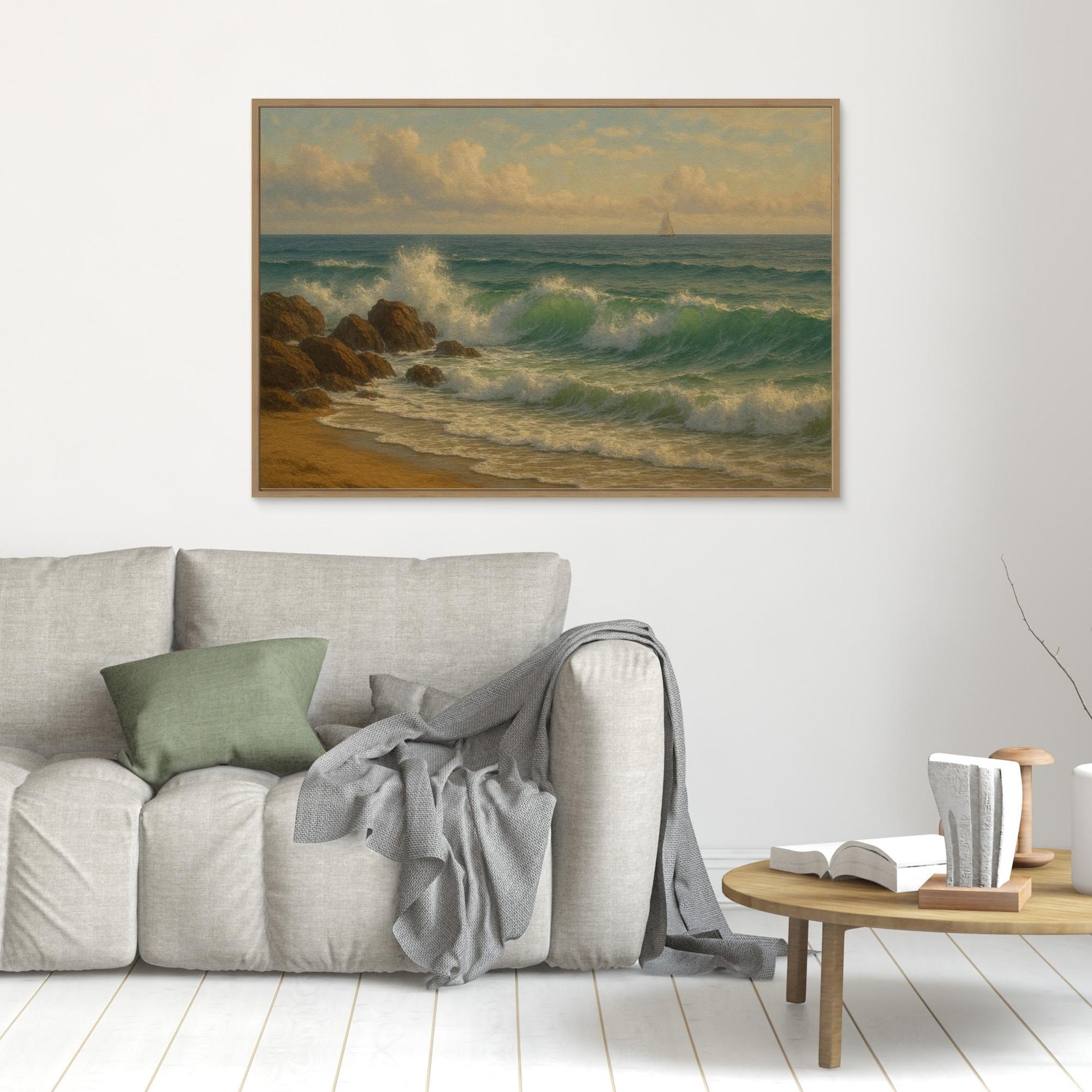Ocean Serenity – Coastal Waves Canvas Wall Art” | Tranquil Seascape Print