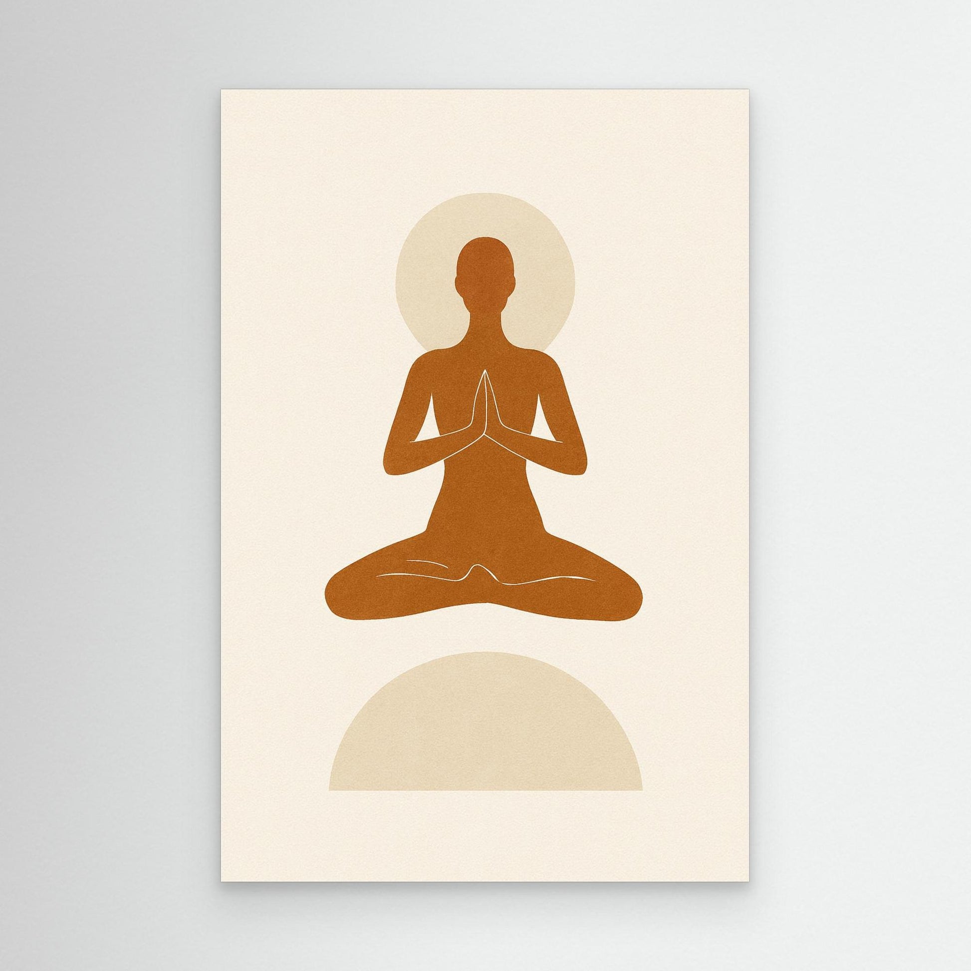 Inner Peace – Minimalist Meditating Figure Canvas Wall Art