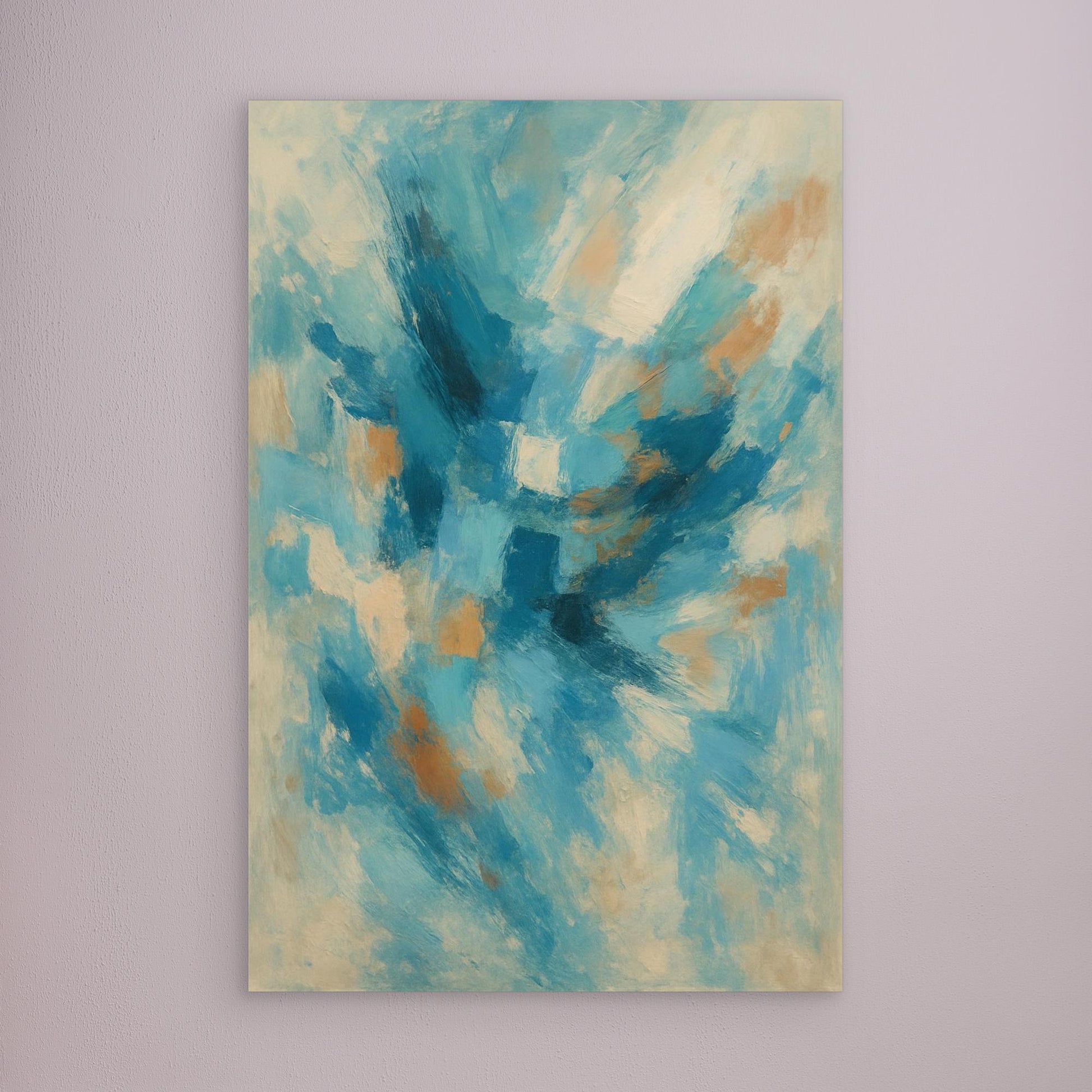 Blue Whisper – Abstract Canvas Wall Art in Oceanic Hues | Modern Splash of Color for Interior Decor